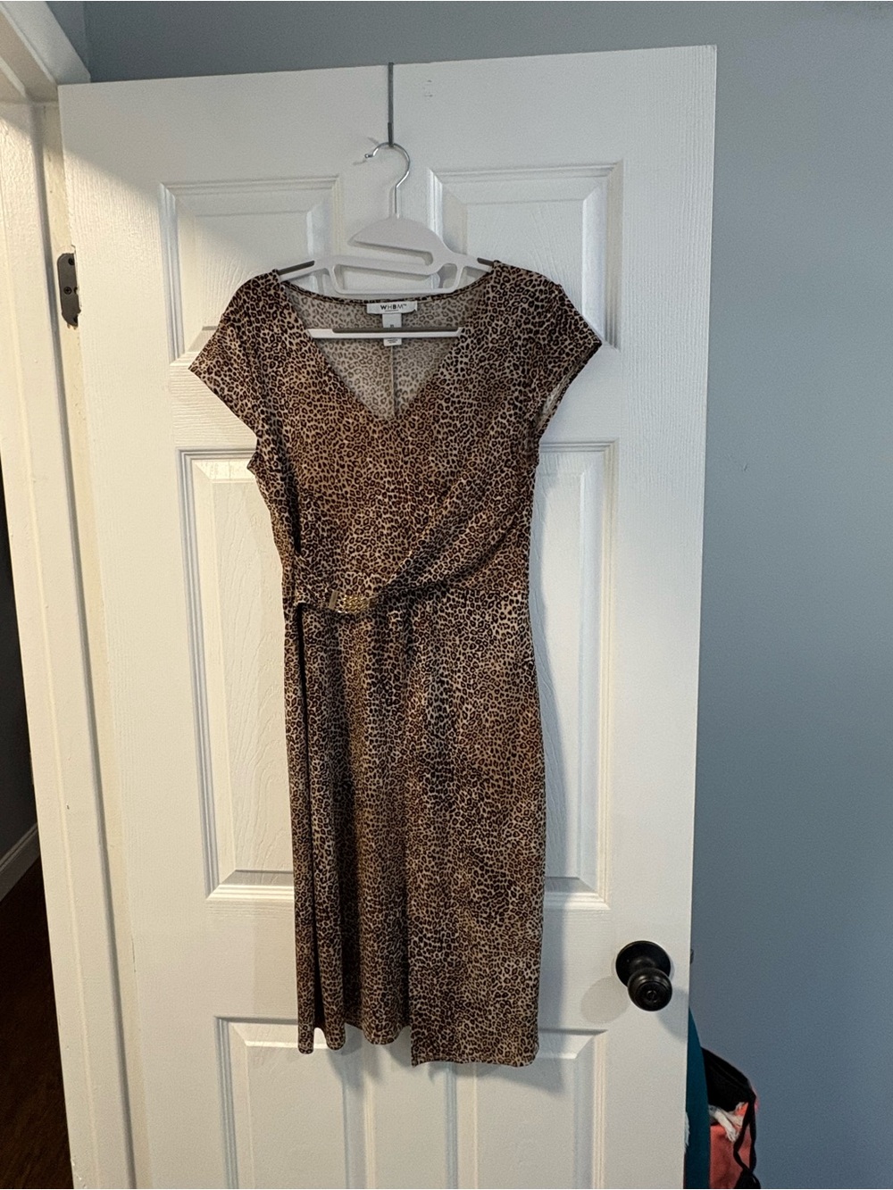 White House Black Market - Leopard Print Midi Wrap Dress - XS